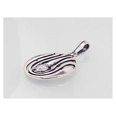 Sudraba kulons 2301528(POx-Bk)_CZ, Sudrabs	925°, oksids (pārklājums), Cirkoni 