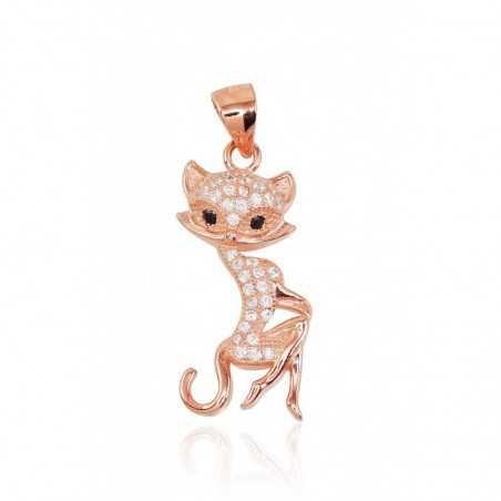 Sudraba kulons 2301647(PAu-R)_CZ+CZ-BK, Sudrabs	925°, sarkanais zelts (pārklājums), Cirkoni 