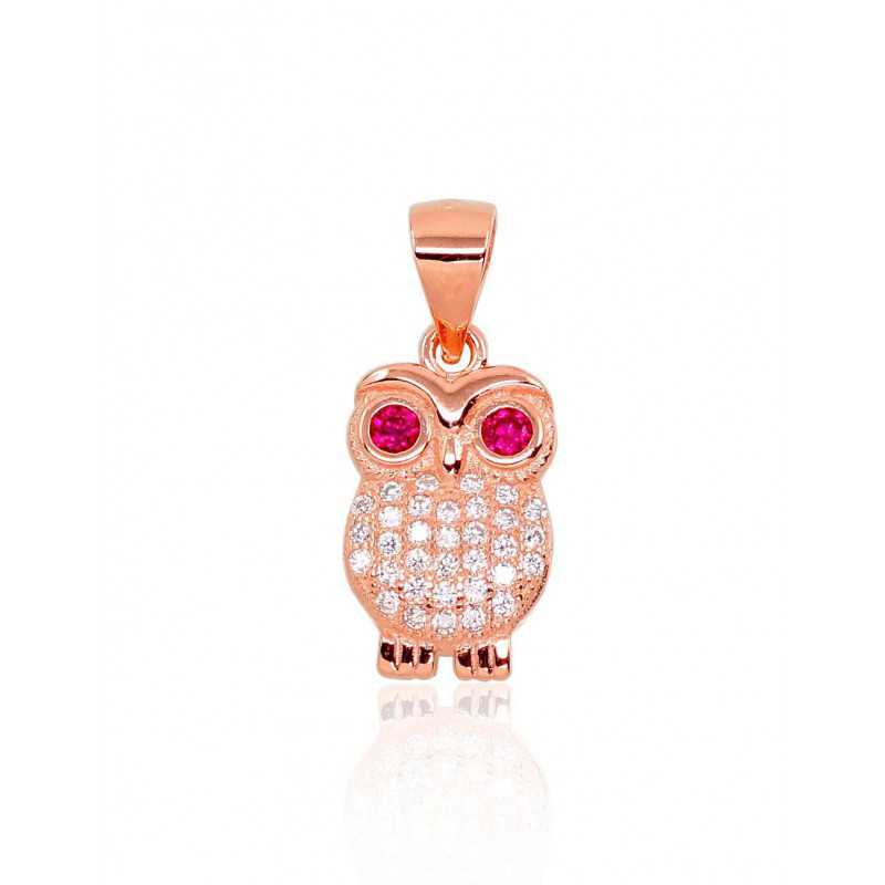 Sudraba kulons 2301648(PAu-R)_CZ+CZ-RO, Sudrabs	925°, sarkanais zelts (pārklājums), Cirkoni 