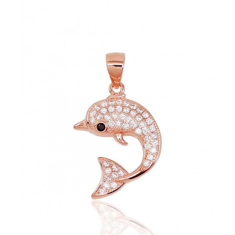 Sudraba kulons 2301655(PAu-R)_CZ+CZ-BK, Sudrabs	925°, sarkanais zelts (pārklājums), Cirkoni 