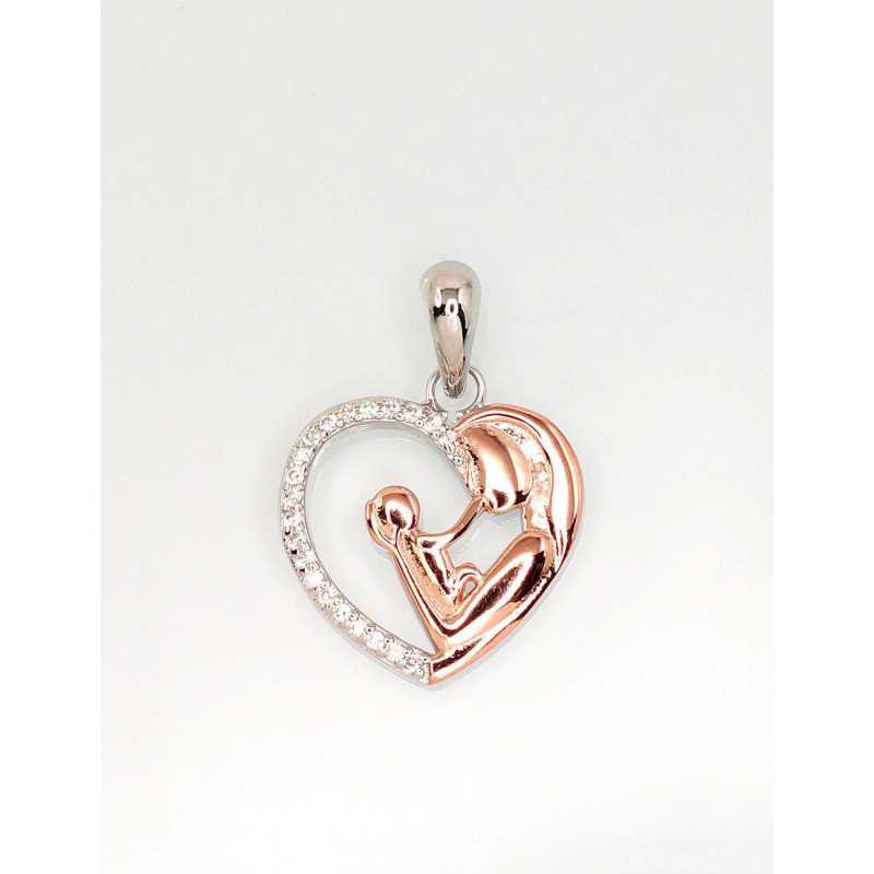 Sudraba kulons 2301741(PRh-Gr+PAu-R)_CZ, Sudrabs	925°, sarkanais zelts (pārklājums)/, rodijs (pārklājums), Cirkoni 