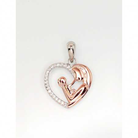 Sudraba kulons 2301741(PRh-Gr+PAu-R)_CZ, Sudrabs	925°, sarkanais zelts (pārklājums)/, rodijs (pārklājums), Cirkoni 