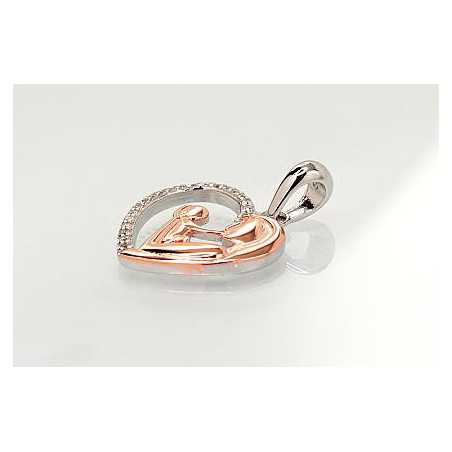 Sudraba kulons 2301741(PRh-Gr+PAu-R)_CZ, Sudrabs	925°, sarkanais zelts (pārklājums)/, rodijs (pārklājums), Cirkoni 