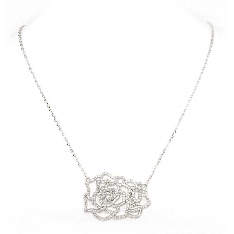 Sudraba kaklarota 2500018(PRh-Gr)_CZ, Sudrabs	925°, rodijs (pārklājums), Cirkoni 