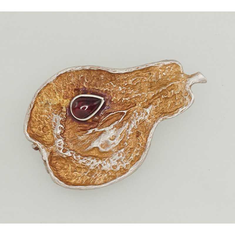 Sudraba piespraude 2920088(Matt+POx-MattY)_GR-2, Sudrabs	925°, oksids (pārklājums), Granāts 