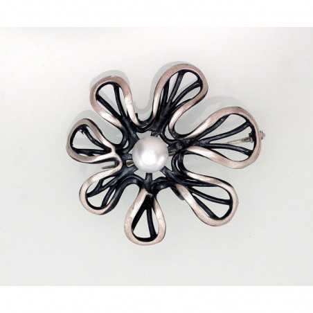 Sudraba piespraude 2920142(Matt+POx-MattBk)_PE, Sudrabs	925°, oksids (pārklājums), Pērles 