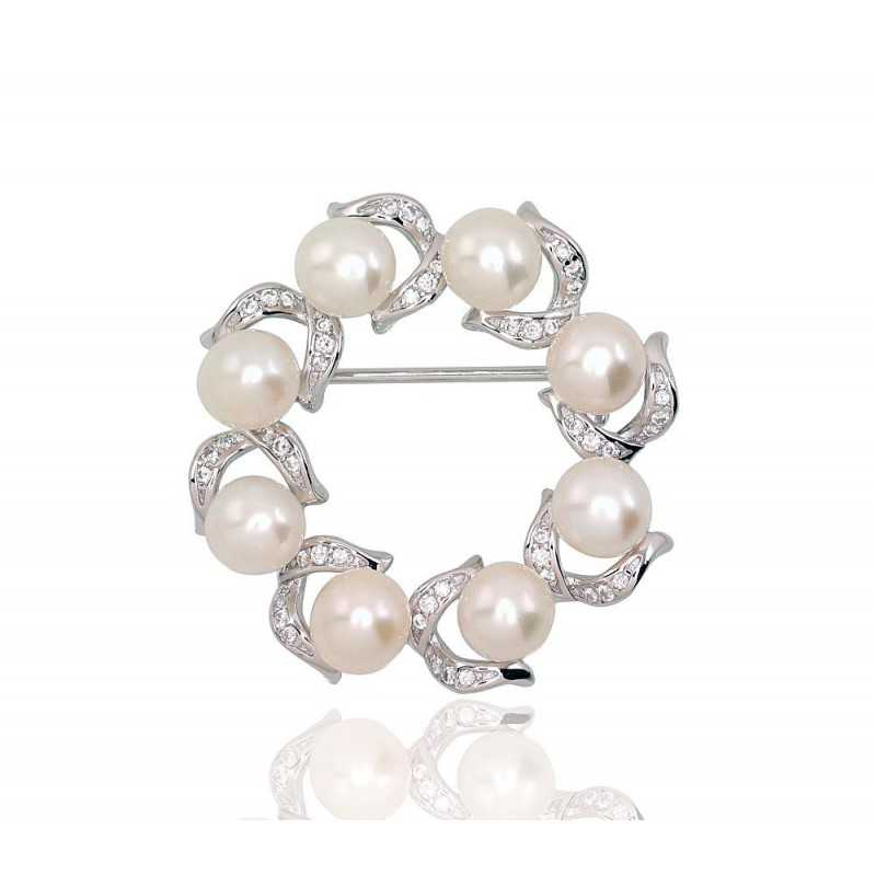 Sudraba piespraude 2920175(PRh-Gr)_CZ+PE, Sudrabs	925°, rodijs (pārklājums), Cirkoni , Pērles 