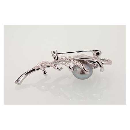 Sudraba piespraude 2920176(PRh-Gr)_CZ+PE-GR, Sudrabs	925°, rodijs (pārklājums), Cirkoni , Pērles 