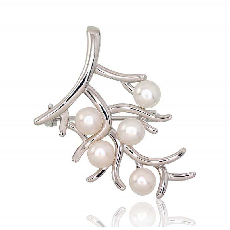 Sudraba piespraude 2920178(PRh-Gr)_PE, Sudrabs	925°, rodijs (pārklājums), Pērles 