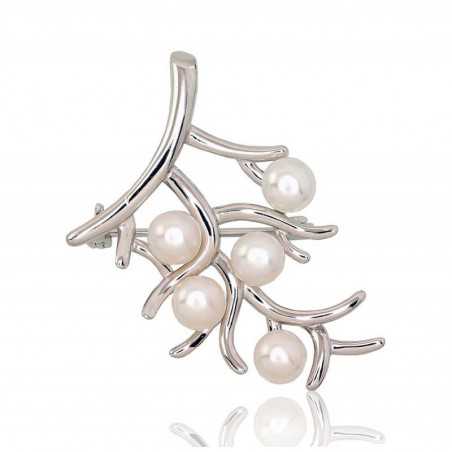 Sudraba piespraude 2920178(PRh-Gr)_PE, Sudrabs	925°, rodijs (pārklājums), Pērles 