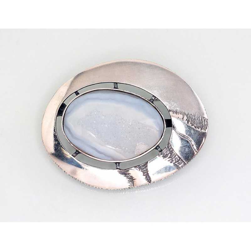 Sudraba piespraude 2920207(POx-Bk)_AG, Sudrabs	925°, oksids (pārklājums), Ahāts 