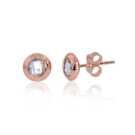 Zelta auskari  1201061(Au-R)_TZLB, Sarkanais zelts	585°, Debess zils topāzs 