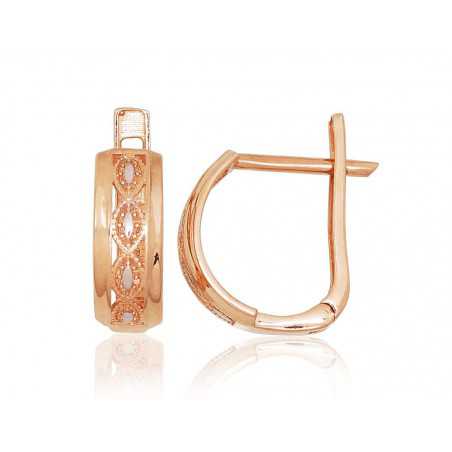 Zelta auskari ar  angļu  slēdzēju 1201137(Au-R+PRh-W), Sarkanais Zelts	585°, rodijs (pārklājums) 