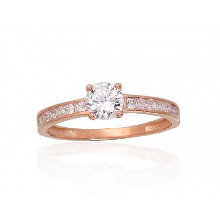 Zelta gredzens 1100910(Au-R)_CZ, Sarkanais Zelts	585°, Cirkoni 