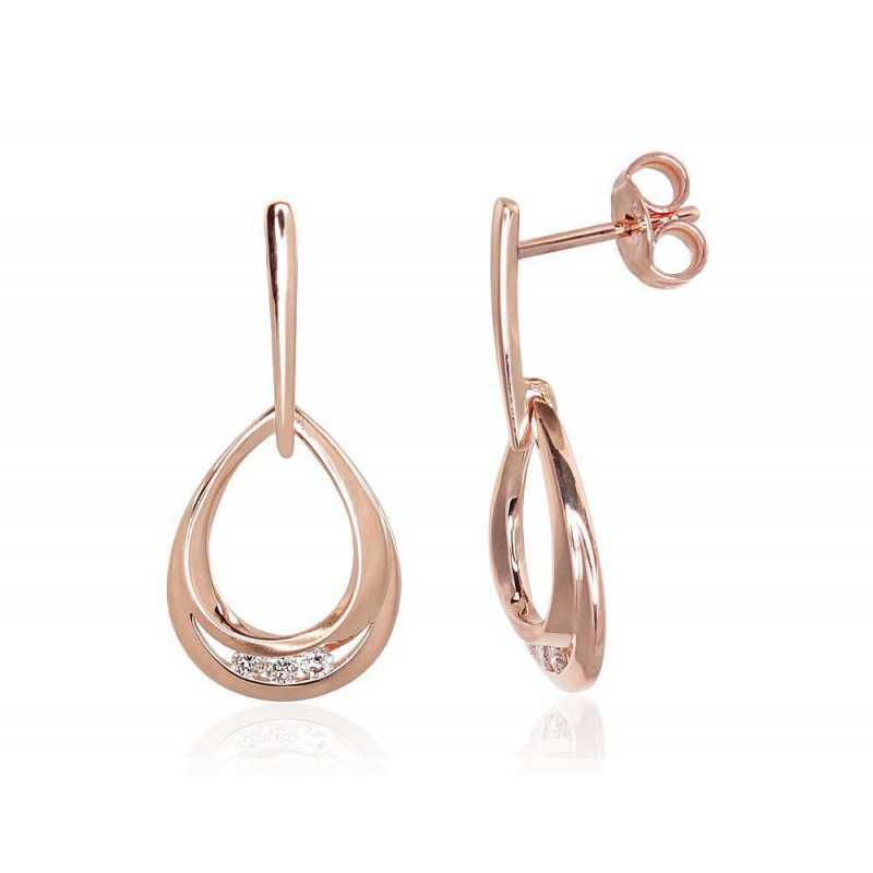 Zelta auskari-puseti 1201007(Au-R)_DI, Sarkanais Zelts	585°, Briljanti 