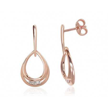 Zelta auskari-puseti 1201007(Au-R)_DI, Sarkanais Zelts	585°, Briljanti 