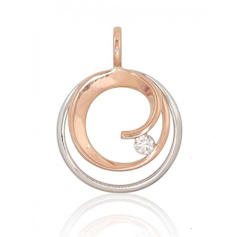 Zelta kulons 1300548(Au-R+Au-W)_DI, Sarkanais/Baltais Zelts	585°, Briljanti 