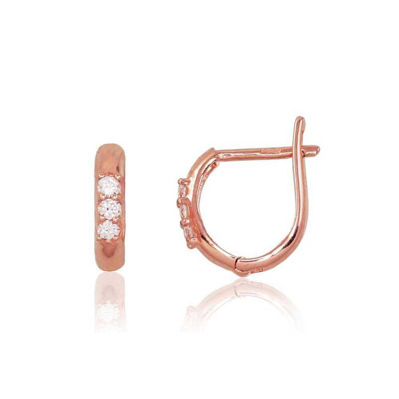 Zelta auskari ar angļu slēdzēju 1200210(Au-R)_CZ, Sarkanais zelts	585°, Cirkoni 