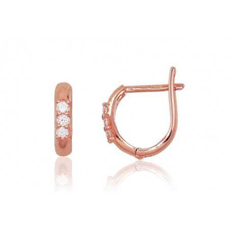 Zelta auskari ar angļu slēdzēju 1200210(Au-R)_CZ, Sarkanais zelts	585°, Cirkoni 