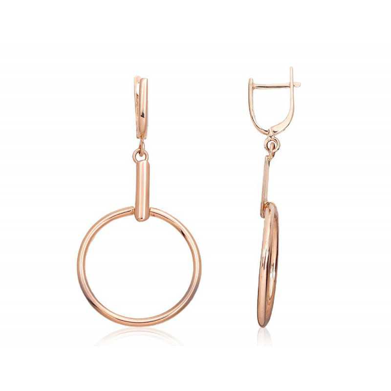 Zelta auskari ar  angļu  slēdzēju 1201394(Au-R), Sarkanais Zelts	585°