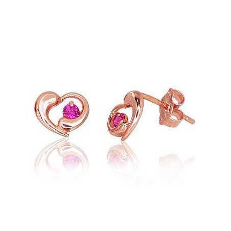 Zelta auskari-puseti 1200074(Au-R)_CZ-RO, Sarkanais Zelts	585°, Cirkoni 