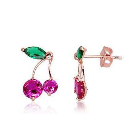 Zelta auskari-puseti 1200098(Au-R)_CZ-RO+CZ-G, Sarkanais Zelts	585°, Cirkoni 