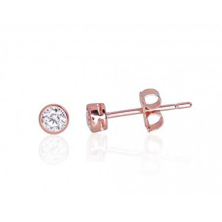 Zelta auskari-puseti 1201223(Au-R)_CZ, Sarkanais Zelts	585°, Cirkoni 