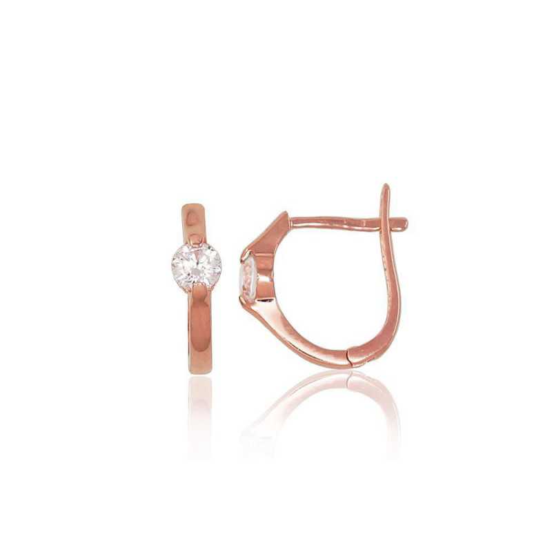 Zelta auskari ar angļu slēdzēju 1200004(Au-R)_CZ, Sarkanais zelts	585°, Cirkoni 