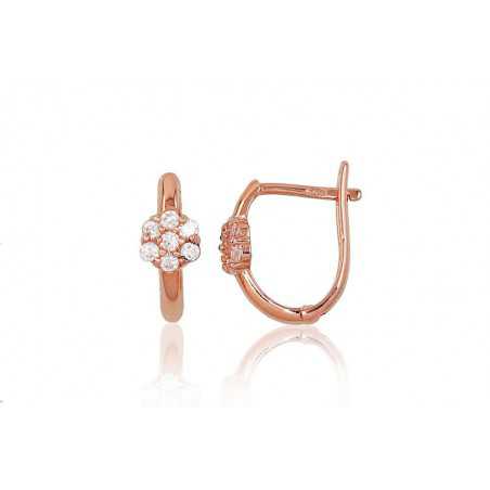 Zelta auskari ar angļu slēdzēju 1200023(Au-R)_CZ, Sarkanais zelts	585°, Cirkoni 