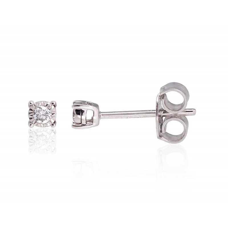 Zelta auskari-puseti 1201403(Au-W)_DI, Baltais Zelts	585°, Briljanti 