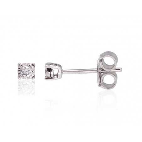 Zelta auskari-puseti 1201403(Au-W)_DI, Baltais Zelts	585°, Briljanti 