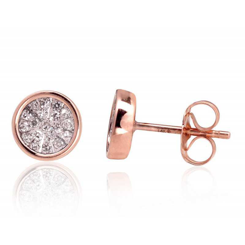 Zelta auskari 1201406(Au-R+Au-W)_DI, Sarkanais/Baltais Zelts	585°, Briljanti 