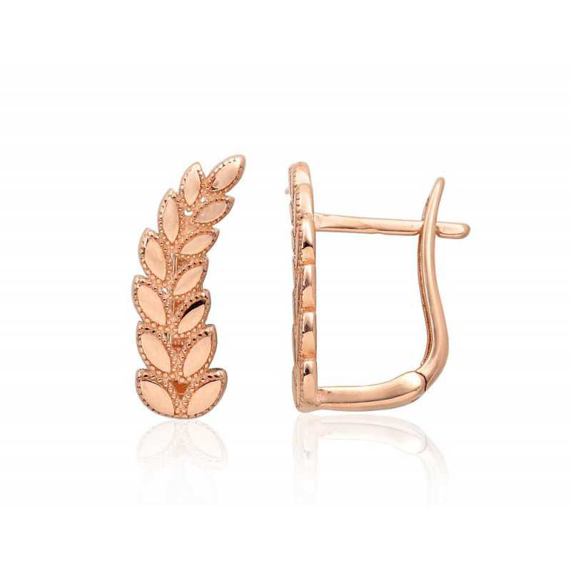 Zelta auskari ar  angļu  slēdzēju 1201360(Au-R), Sarkanais Zelts	585°