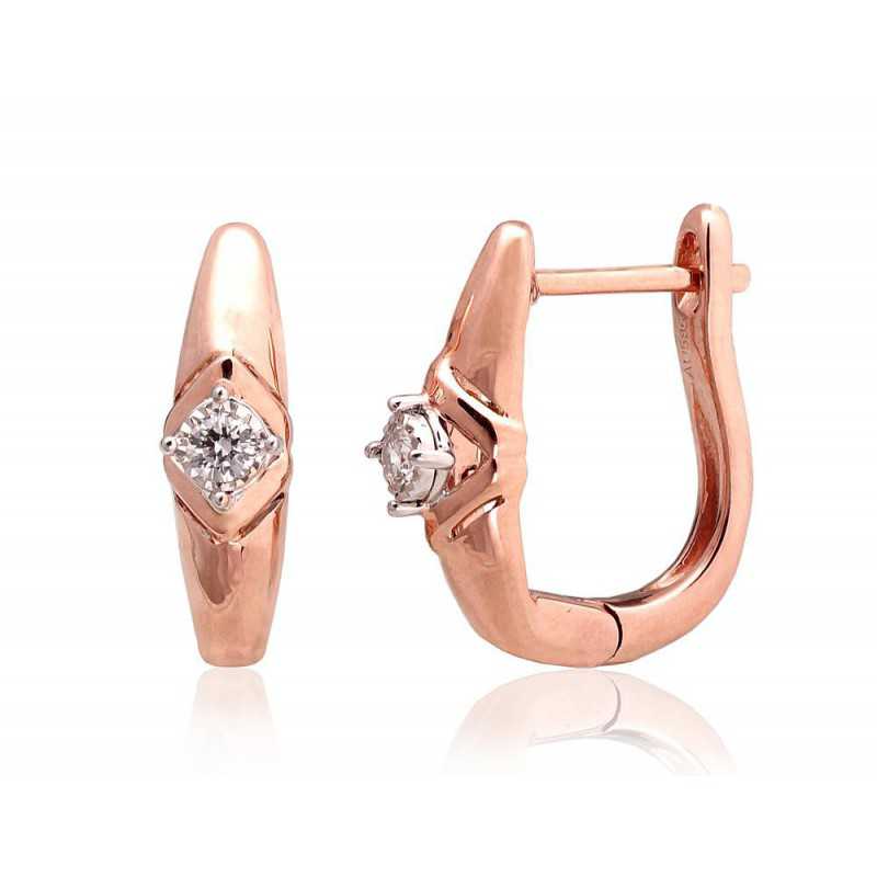 Zelta auskari 1201411(Au-R+Au-W)_DI, Sarkanais/Baltais Zelts	585°, Briljanti 