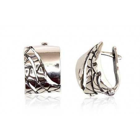 Sudraba auskari  2201104(POx-Bk), Sudrabs	925°, oksīds (pārklājums)