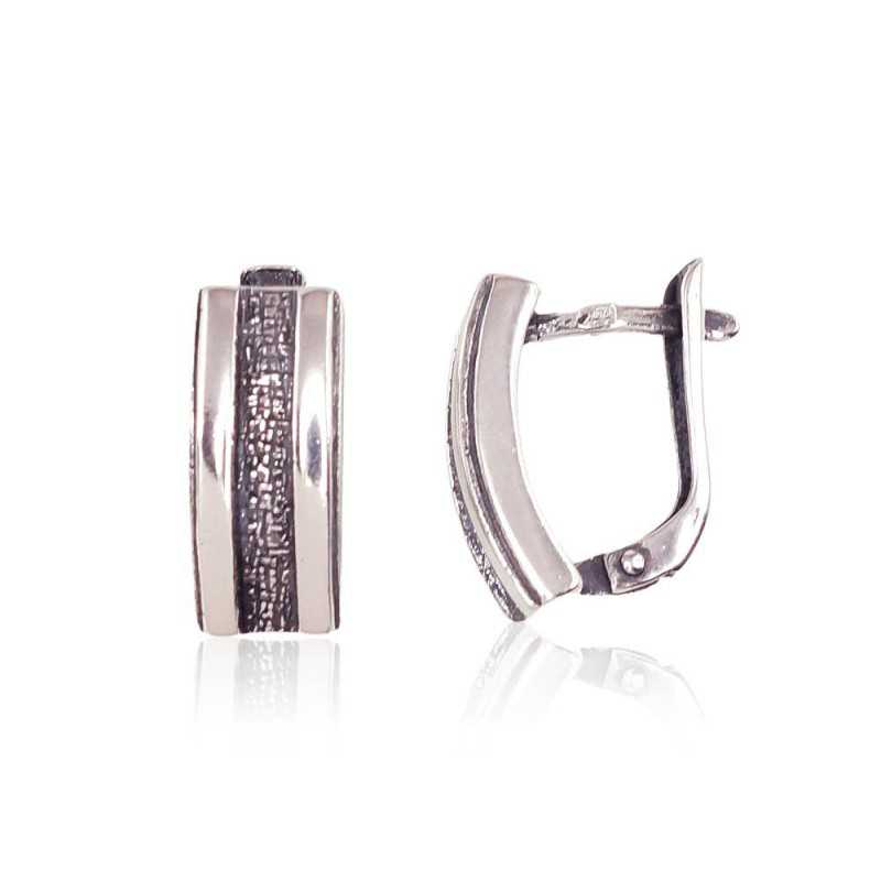 Sudraba auskari ar  angļu  slēdzēju 2201620(POx-Bk), Sudrabs	925°, oksids (pārklājums)