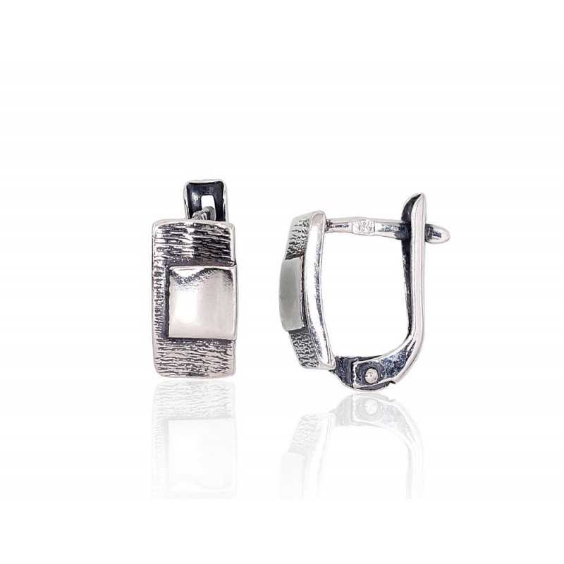 Sudraba auskari ar  angļu  slēdzēju 2203156(POx-Bk), Sudrabs	925°, oksids (pārklājums)