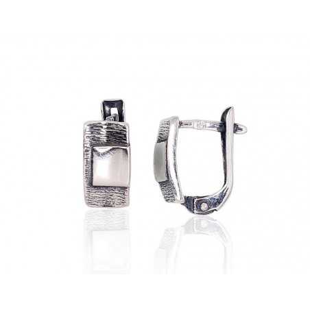 Sudraba auskari ar  angļu  slēdzēju 2203156(POx-Bk), Sudrabs	925°, oksids (pārklājums)