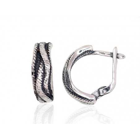 Sudraba auskari ar  angļu  slēdzēju 2203159(POx-Bk), Sudrabs	925°, oksids (pārklājums)