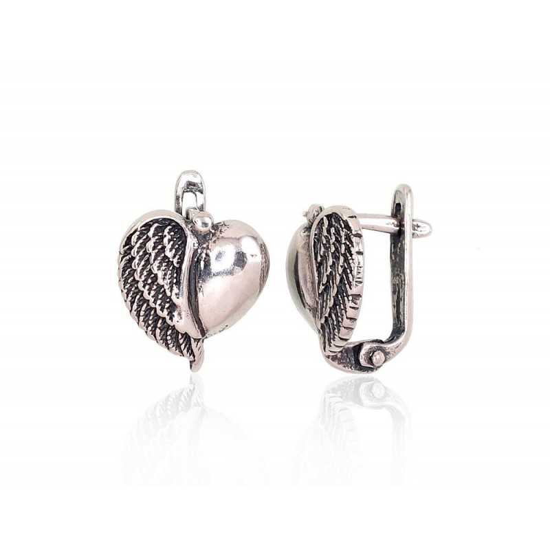 Sudraba auskari ar  angļu  slēdzēju 2203190(POx-Bk), Sudrabs	925°, oksids (pārklājums)