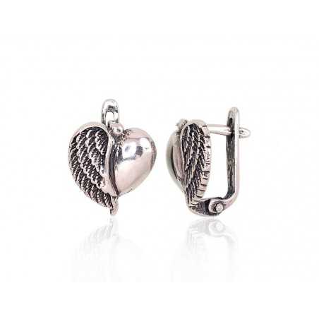 Sudraba auskari ar  angļu  slēdzēju 2203190(POx-Bk), Sudrabs	925°, oksids (pārklājums)