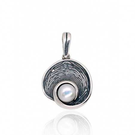 Sudraba kulons 2301885(POx-Bk)_PE, Sudrabs	925°, oksids (pārklājums), Pērles 