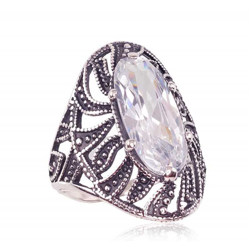 Sudraba gredzens 2100935(POx-Bk)_CZ, Sudrabs	925°, oksids (pārklājums), Cirkoni 