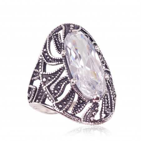 Sudraba gredzens 2100935(POx-Bk)_CZ, Sudrabs	925°, oksids (pārklājums), Cirkoni 