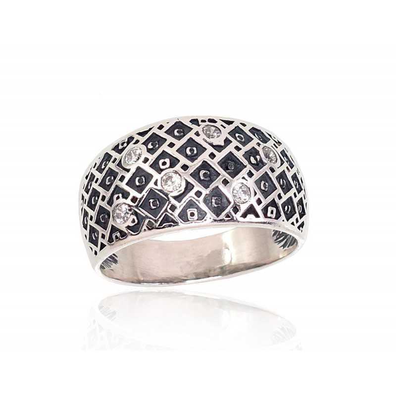 Sudraba gredzens 2101683(POx-Bk)_CZ, Sudrabs	925°, oksids (pārklājums), Cirkoni 