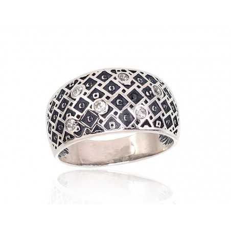 Sudraba gredzens 2101683(POx-Bk)_CZ, Sudrabs	925°, oksids (pārklājums), Cirkoni 