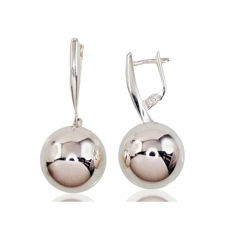 Sudraba auskari ar  angļu  slēdzēju 2203007(PRh-Gr), Sudrabs	925°, rodijs (pārklājums)