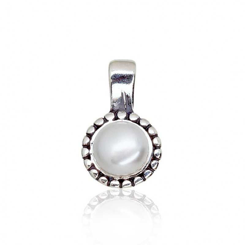 Sudraba kulons 2301891(POx-Bk)_PE, Sudrabs	925°, oksids (pārklājums), Pērles 