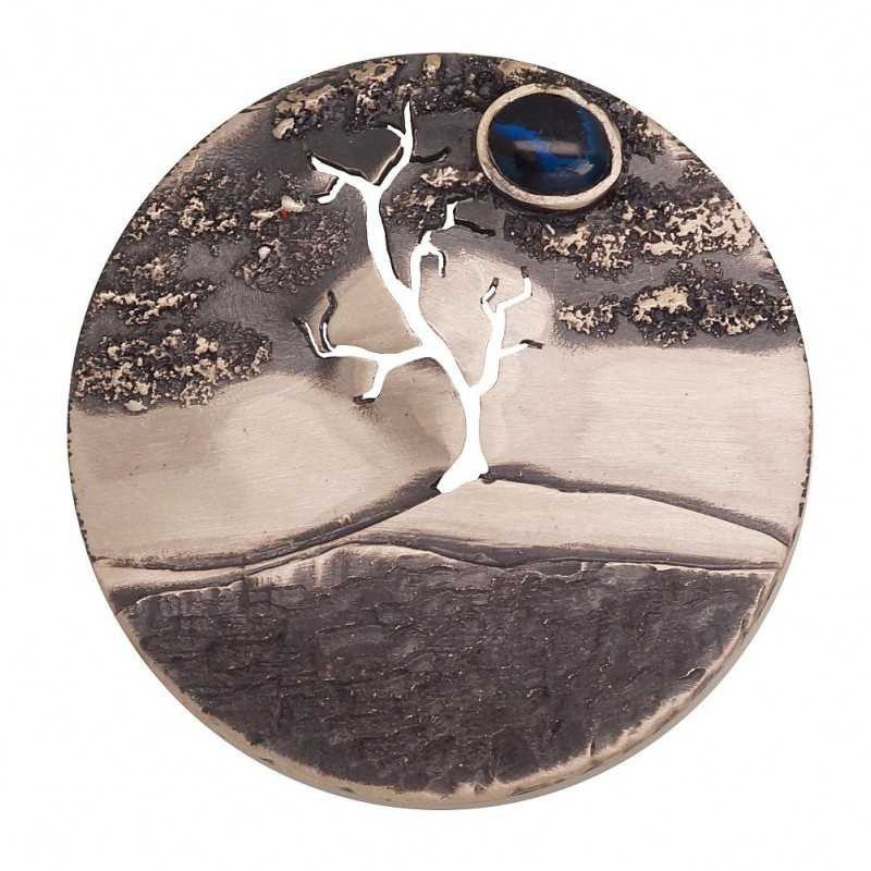 Sudraba piespraude 2920211(Matt+POx-MattBk)_PL-B, Sudrabs	925°, oksids (pārklājums), Perlamutrs 