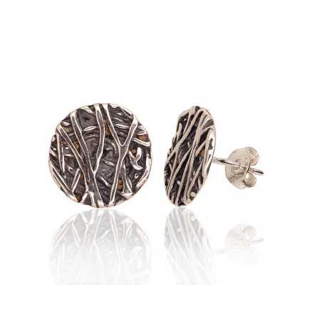 Sudraba auskari-puseti 2203666(POx-Bk), Sudrabs	925°, oksids (pārklājums)